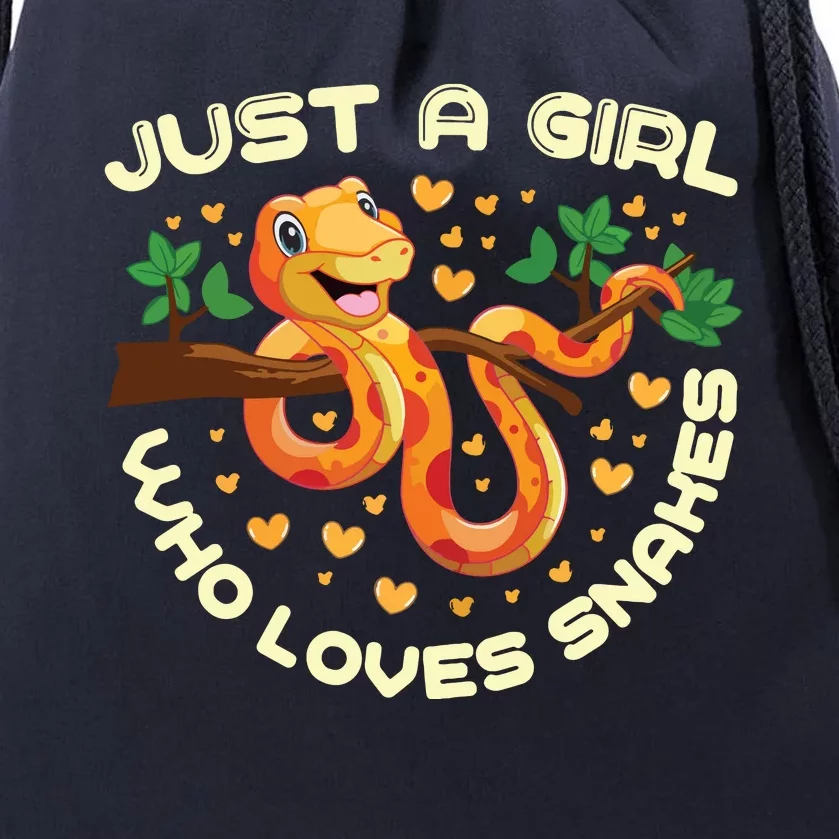 Just A Girl Who Loves Snakes Funny Snake Lover Gifts Drawstring Bag