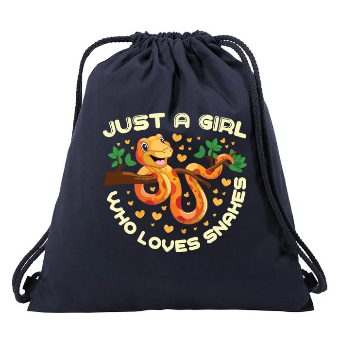 Just A Girl Who Loves Snakes Funny Snake Lover Gifts Drawstring Bag