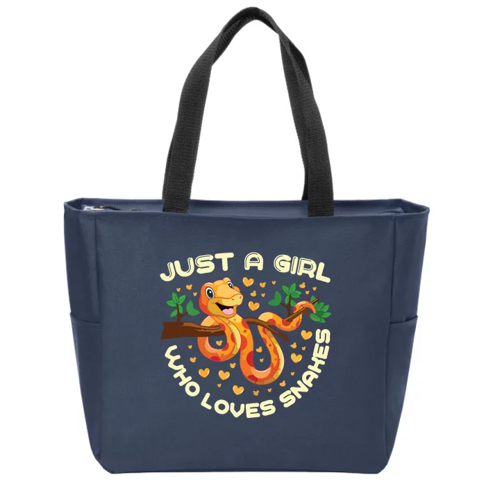 Just A Girl Who Loves Snakes Funny Snake Lover Gifts Zip Tote Bag