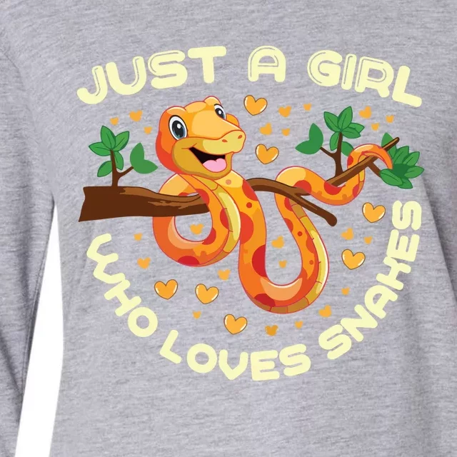 Just A Girl Who Loves Snakes Funny Snake Lover Gifts Womens Cotton Relaxed Long Sleeve T-Shirt