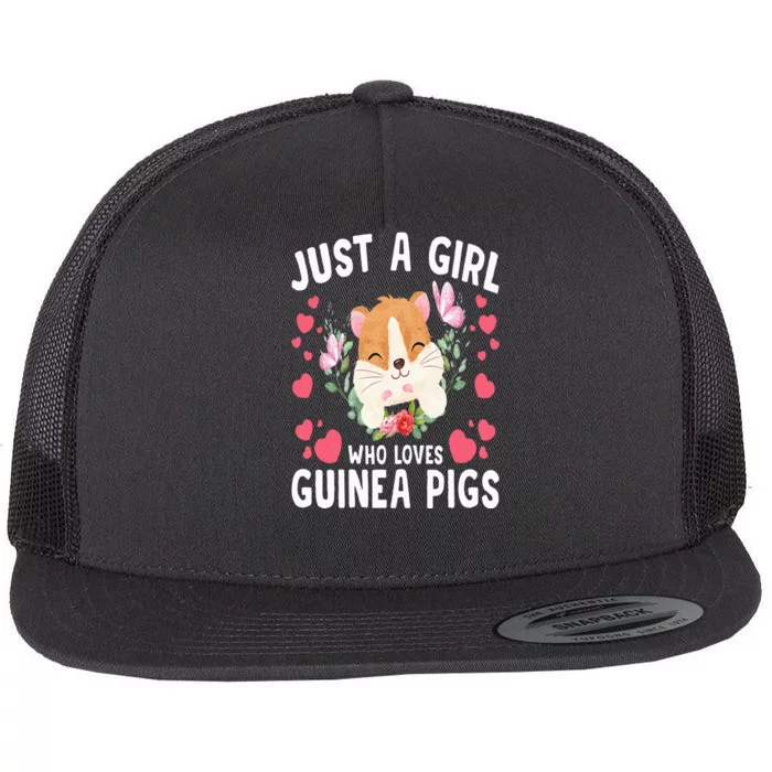 Just A Girl Who Loves Guinea Pigs Cute Guinea Pig Flat Bill Trucker Hat