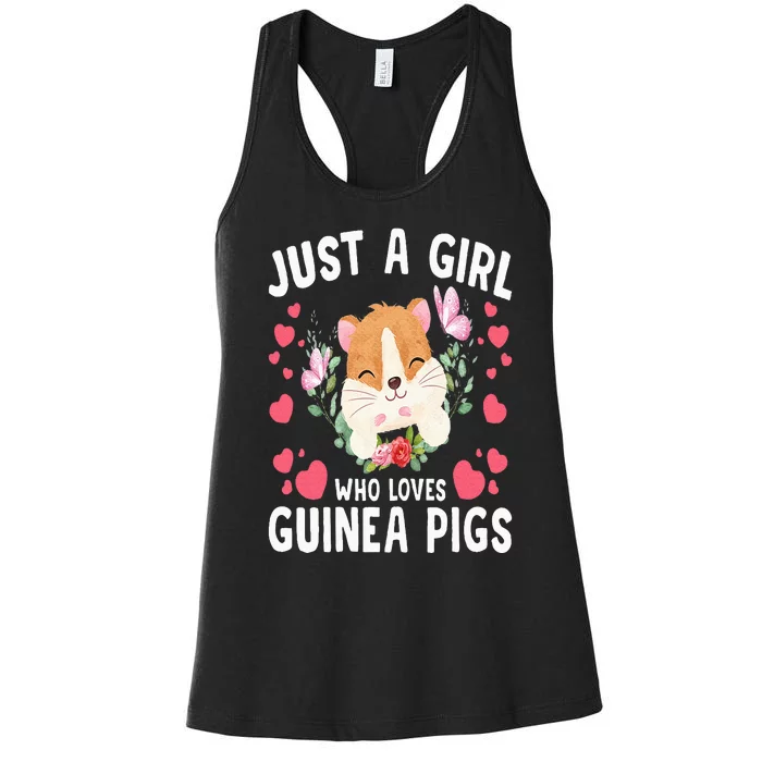 Just A Girl Who Loves Guinea Pigs Cute Guinea Pig Women's Racerback Tank