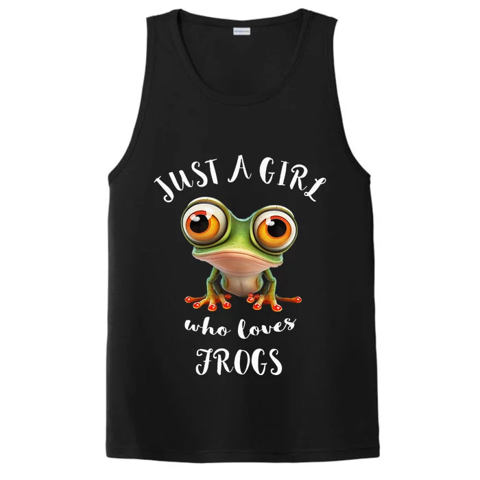 Just A Girl Who Love Rainforest Amphibian Red Eyed Tree Frog Performance Tank