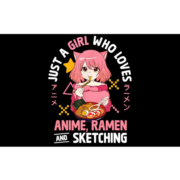 Just A Girl Who Loves Anime Ramen And Sketching Girl Teens Bumper Sticker