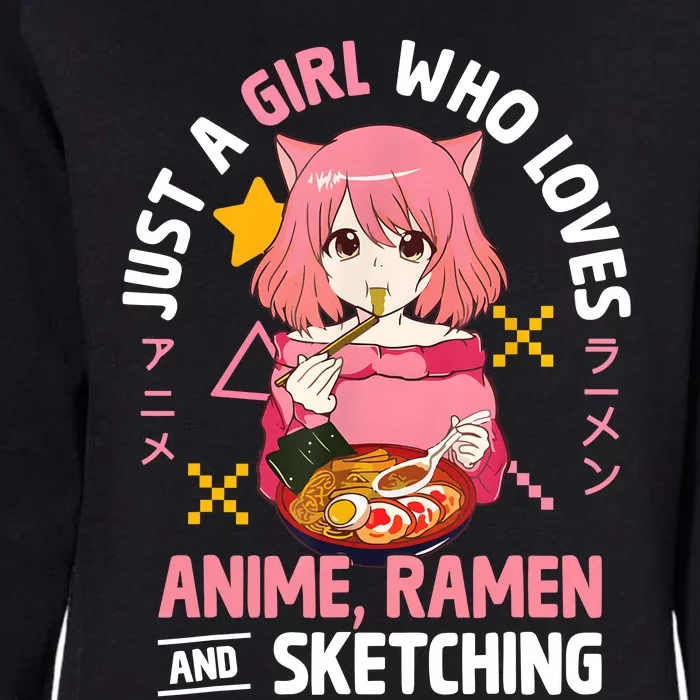 Just A Girl Who Loves Anime Ramen And Sketching Girl Teens Womens California Wash Sweatshirt