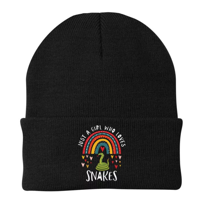 Just A Girl Who Loves Snakes Rainbow Gifts For Snake Lover Knit Cap Winter Beanie