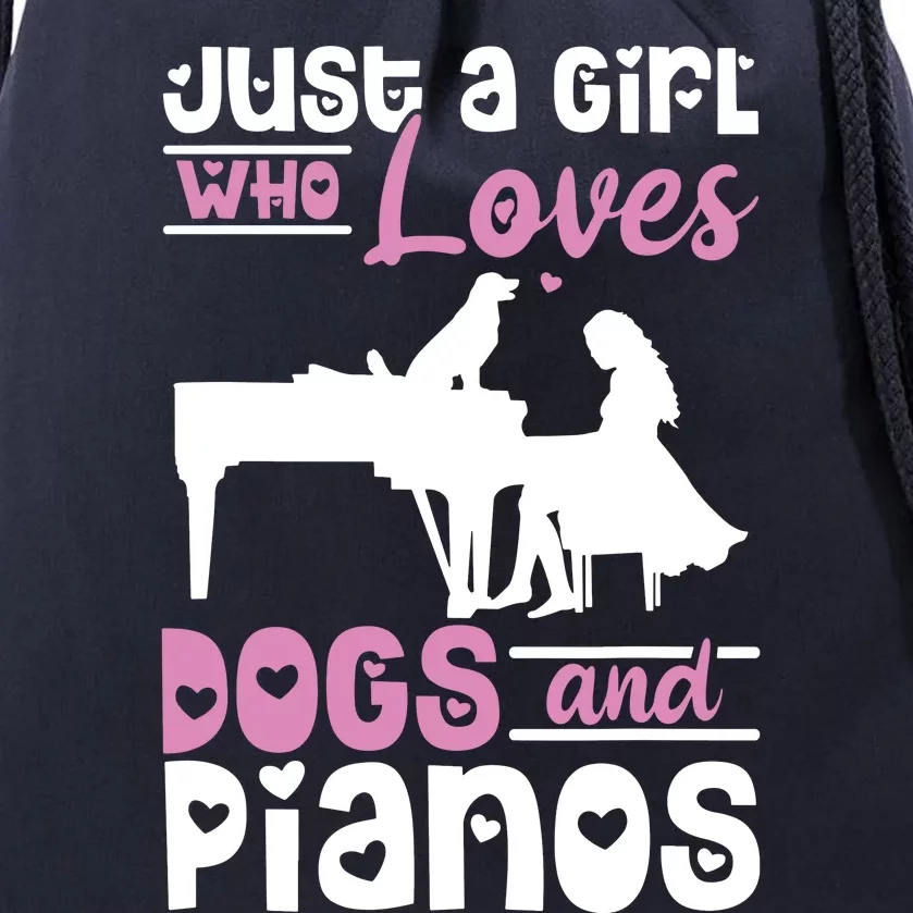 Just A Girl Who Loves Dogs And Pianos For Piano Players Drawstring Bag