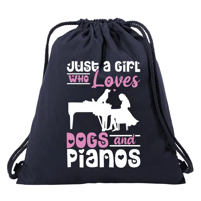 Just A Girl Who Loves Dogs And Pianos For Piano Players Drawstring Bag