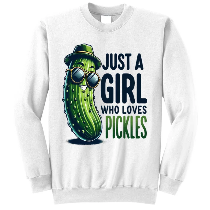 Just A Girl Who Loves Pickles Wo Girl Vegan Sweatshirt