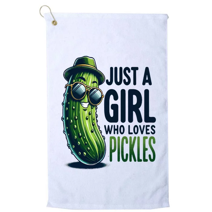 Just A Girl Who Loves Pickles Wo Girl Vegan Platinum Collection Golf Towel