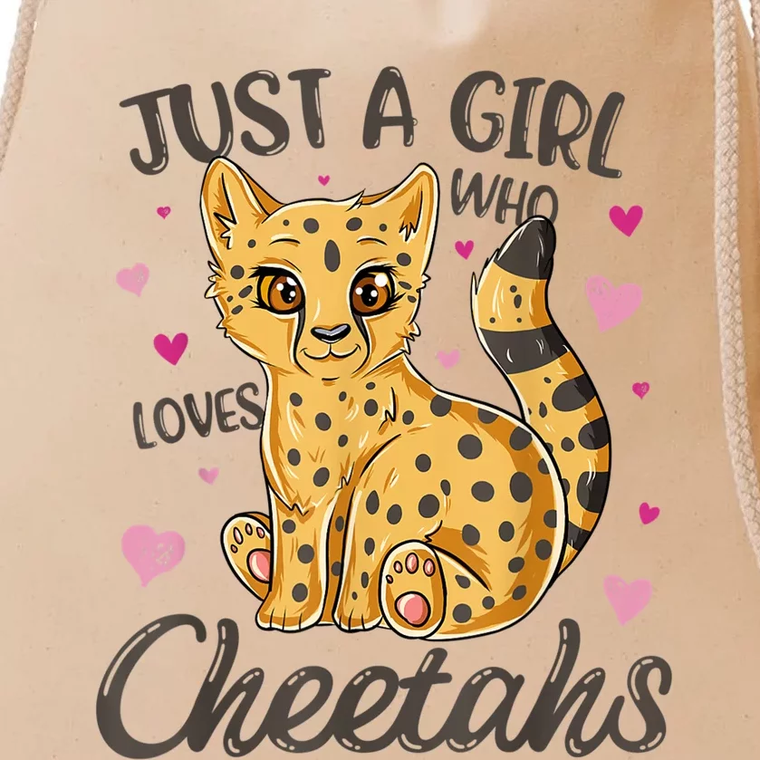 Just A Girl Who Loves Cheetahs Women Cheetah Cat Lover Gift TShirt Drawstring Bag