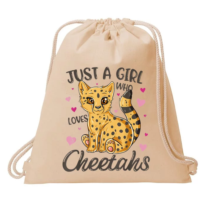 Just A Girl Who Loves Cheetahs Women Cheetah Cat Lover Gift TShirt Drawstring Bag