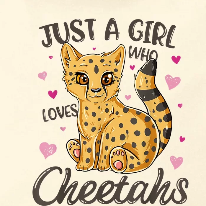 Just A Girl Who Loves Cheetahs Women Cheetah Cat Lover Gift TShirt Zip Tote Bag