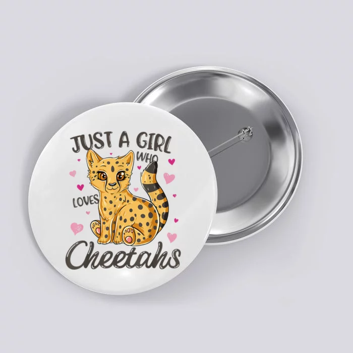 Just A Girl Who Loves Cheetahs Women Cheetah Cat Lover Gift TShirt Button