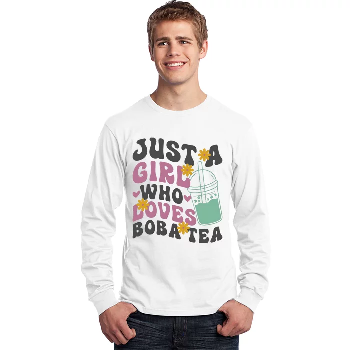 Just A Girl Who Loves Boba Tea Cute Long Sleeve Shirt