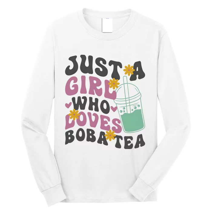 Just A Girl Who Loves Boba Tea Cute Long Sleeve Shirt