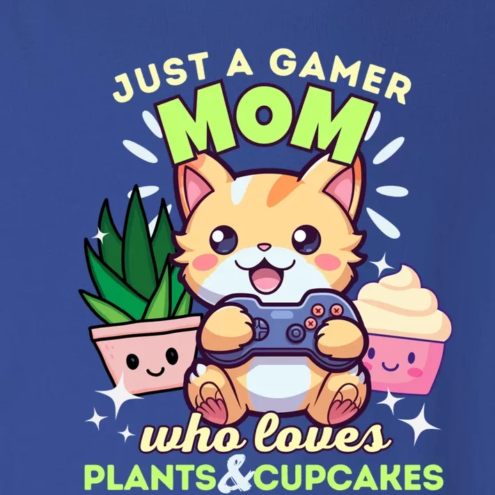 Just A Gamer Mom Who Loves Plants Cupcakes And Gaming Gift Toddler Long Sleeve Shirt