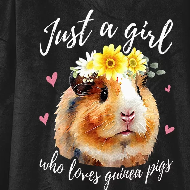 Just A Girl Who Loves Guinea pigs Funny Guinea Pig Lover Hooded Wearable Blanket