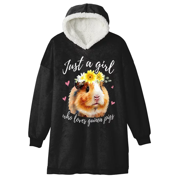 Just A Girl Who Loves Guinea pigs Funny Guinea Pig Lover Hooded Wearable Blanket