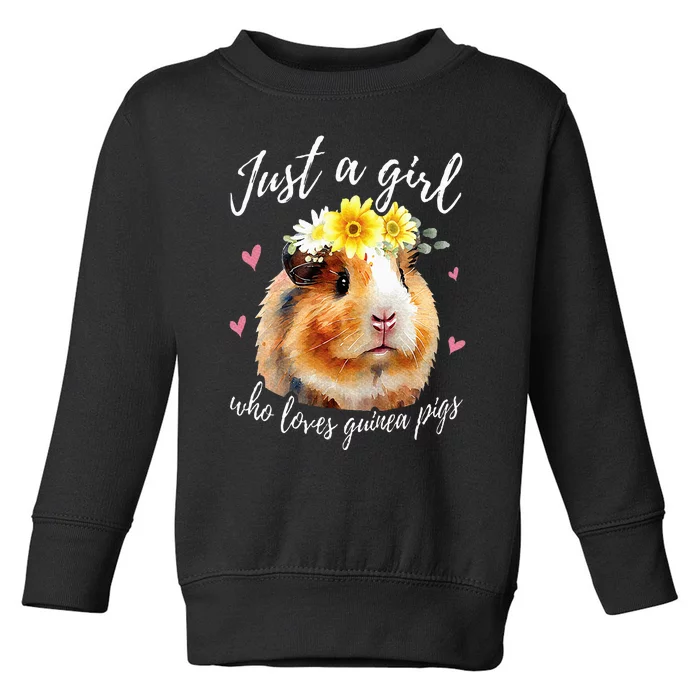 Just A Girl Who Loves Guinea pigs Funny Guinea Pig Lover Toddler Sweatshirt