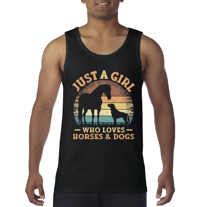 Just A Girl Who Loves Horses And Dogs Tank Top