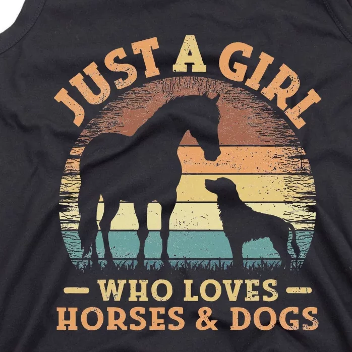 Just A Girl Who Loves Horses And Dogs Tank Top