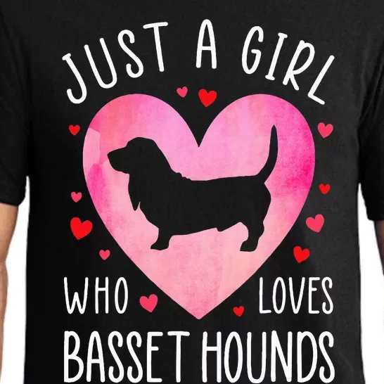 Just a Girl Who Loves Basset Hounds Dog Mama Pet Lover Pajama Set