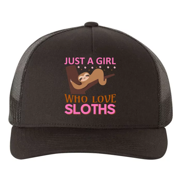 Just A Girl Who Loves Sloths Yupoong Adult 5-Panel Trucker Hat