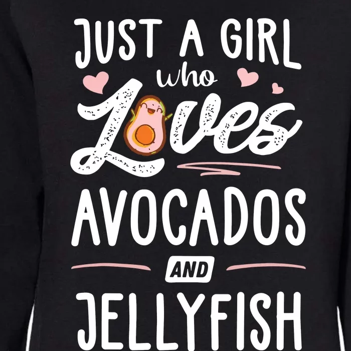 Just A Girl Who Loves Avocados And Jellyfish Gift Women. Womens California Wash Sweatshirt