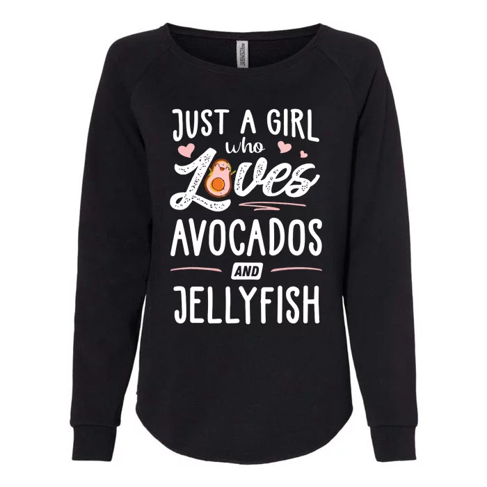 Just A Girl Who Loves Avocados And Jellyfish Gift Women. Womens California Wash Sweatshirt