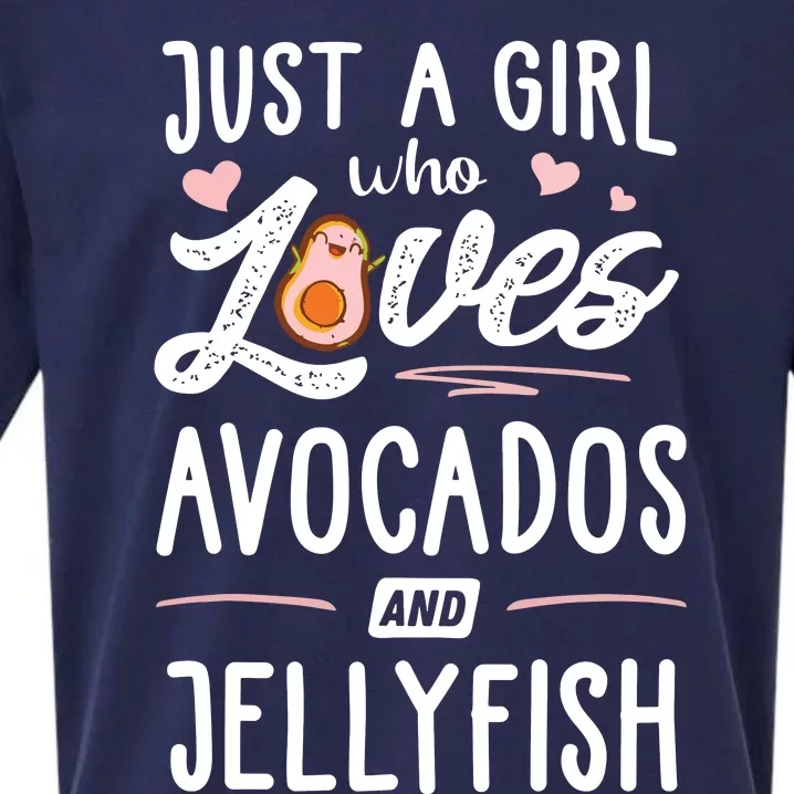 Just A Girl Who Loves Avocados And Jellyfish Gift Women. Sueded Cloud Jersey T-Shirt