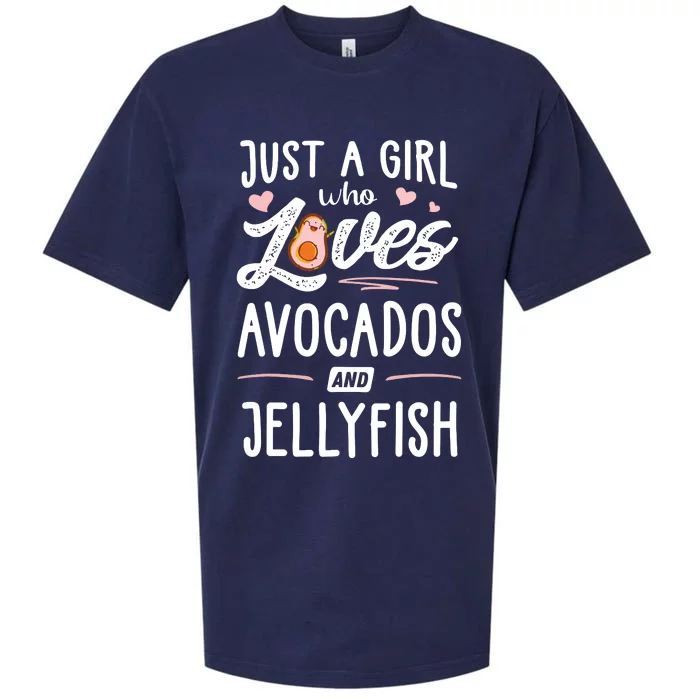 Just A Girl Who Loves Avocados And Jellyfish Gift Women. Sueded Cloud Jersey T-Shirt