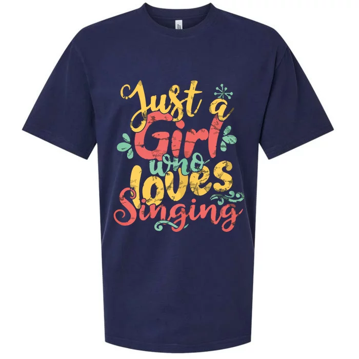 Just A Girl Who Loves Singing Gift T Sueded Cloud Jersey T-Shirt