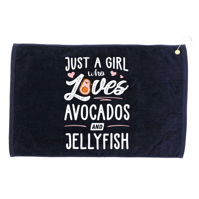 Just A Girl Who Loves Avocados And Jellyfish Gift Women Grommeted Golf Towel