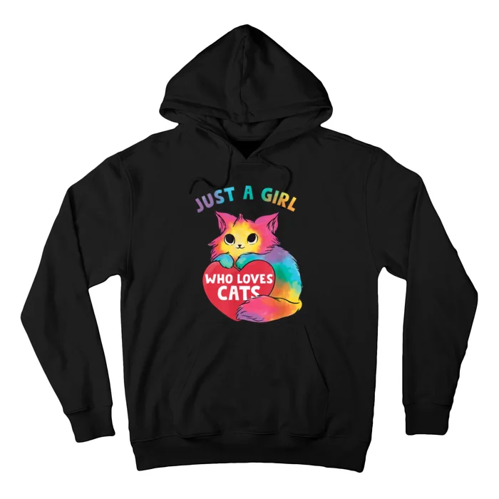 Just A Girl Who Loves Cats Cute Cat Lover Girl Hoodie