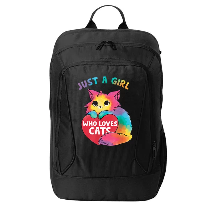 Just A Girl Who Loves Cats Cute Cat Lover Girl City Backpack