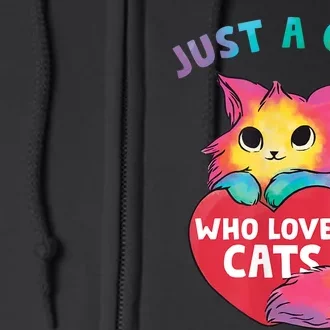 Just A Girl Who Loves Cats Cute Cat Lover Girl Full Zip Hoodie