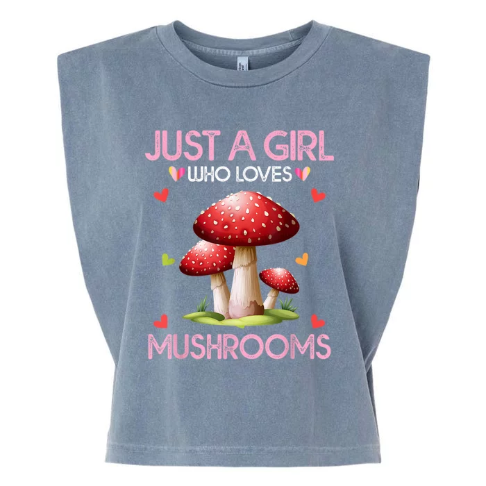 Just A Girl Who Loves Mushroom Hunting Garment-Dyed Women's Muscle Tee