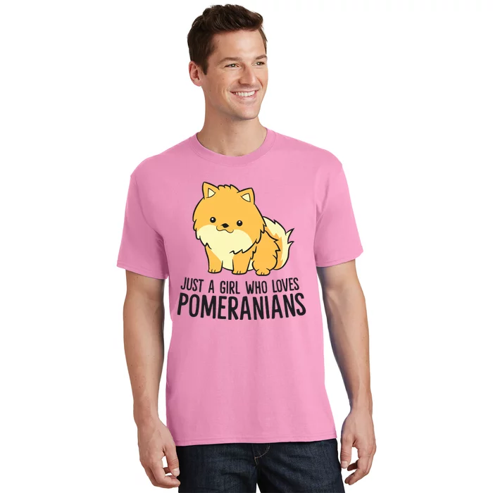 Just A Girl Who Loves Pomeranians Cute Pomeranian Dog T-Shirt