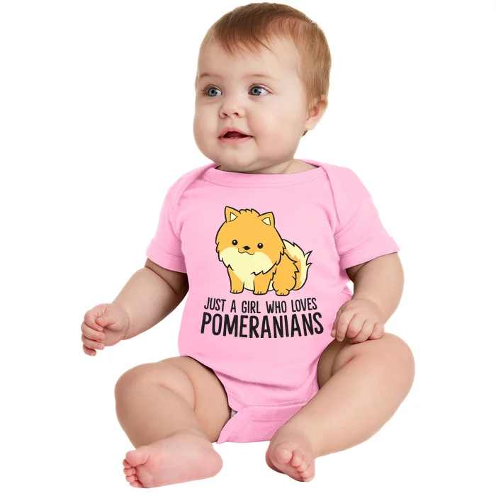 Just A Girl Who Loves Pomeranians Cute Pomeranian Dog Baby Bodysuit