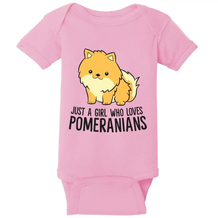 Just A Girl Who Loves Pomeranians Cute Pomeranian Dog Baby Bodysuit