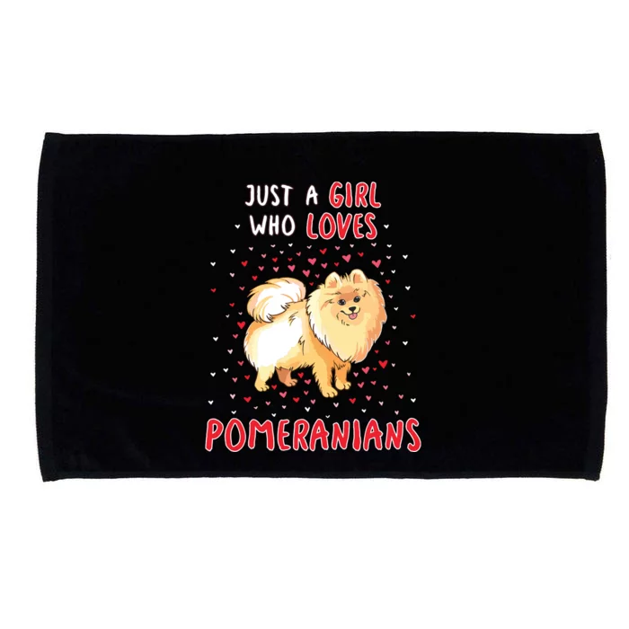 Just A Girl Who Loves Pomeranians Funny Quote For Women Microfiber Hand Towel