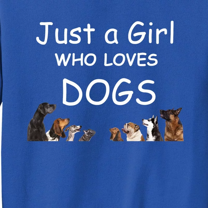 Just A Girl Who Loves Dogs Dog Lover Gift For Gift Tall Sweatshirt