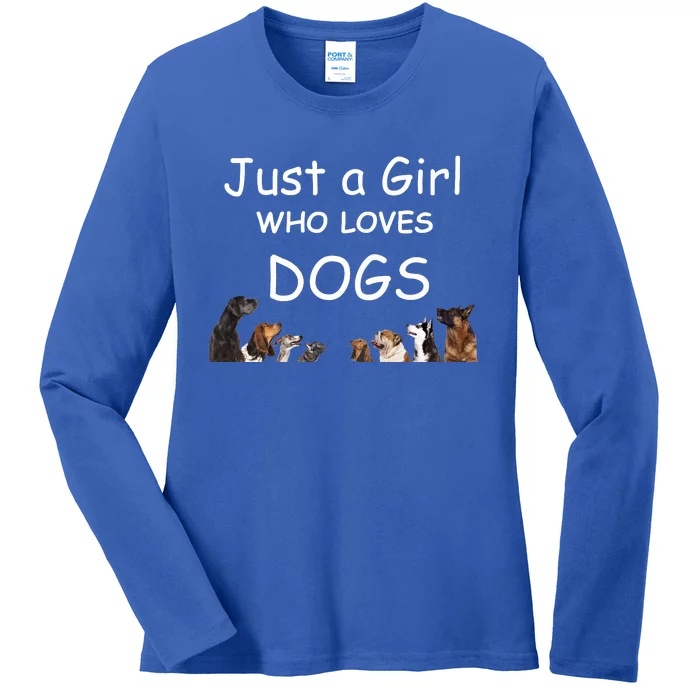 Just A Girl Who Loves Dogs Dog Lover Gift For Gift Ladies Long Sleeve Shirt