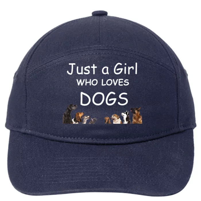 Just A Girl Who Loves Dogs Dog Lover Gift For Gift 7-Panel Snapback Hat