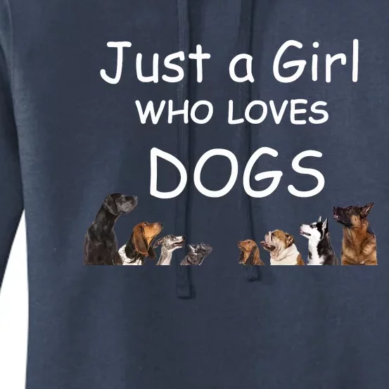 Just A Girl Who Loves Dogs Dog Lover Gift For Gift Women's Pullover Hoodie