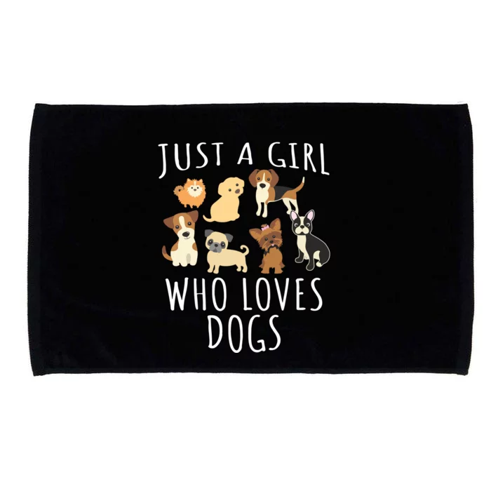 Just A Girl Who Loves Dogs Funny Puppy Microfiber Hand Towel