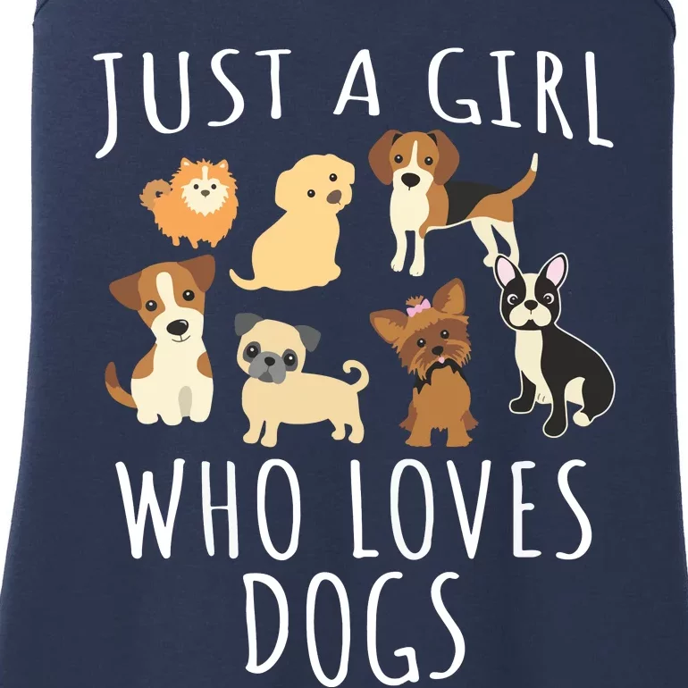 Just A Girl Who Loves Dogs Funny Puppy Ladies Essential Tank