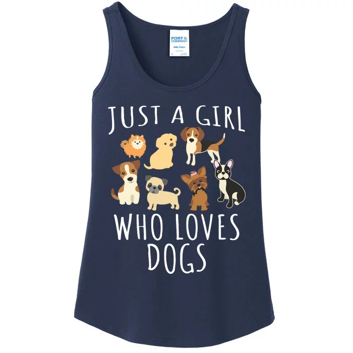 Just A Girl Who Loves Dogs Funny Puppy Ladies Essential Tank