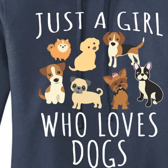 Just A Girl Who Loves Dogs Funny Puppy Women's Pullover Hoodie